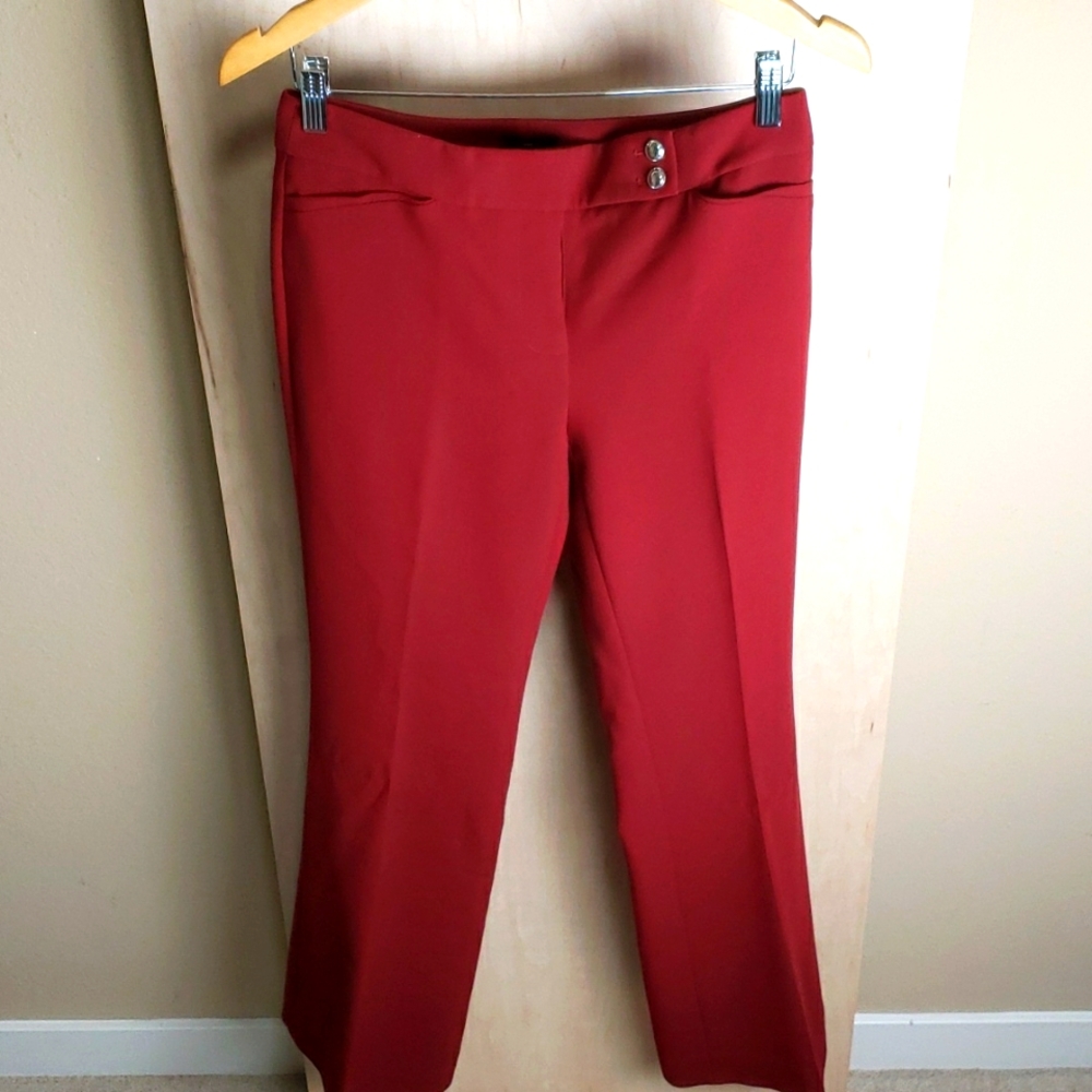 White house black market, the slim flare size 4 trousers, red
